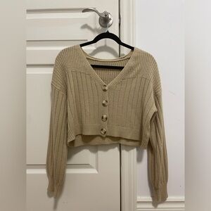 Creamy Beige Buttoned Cardigan